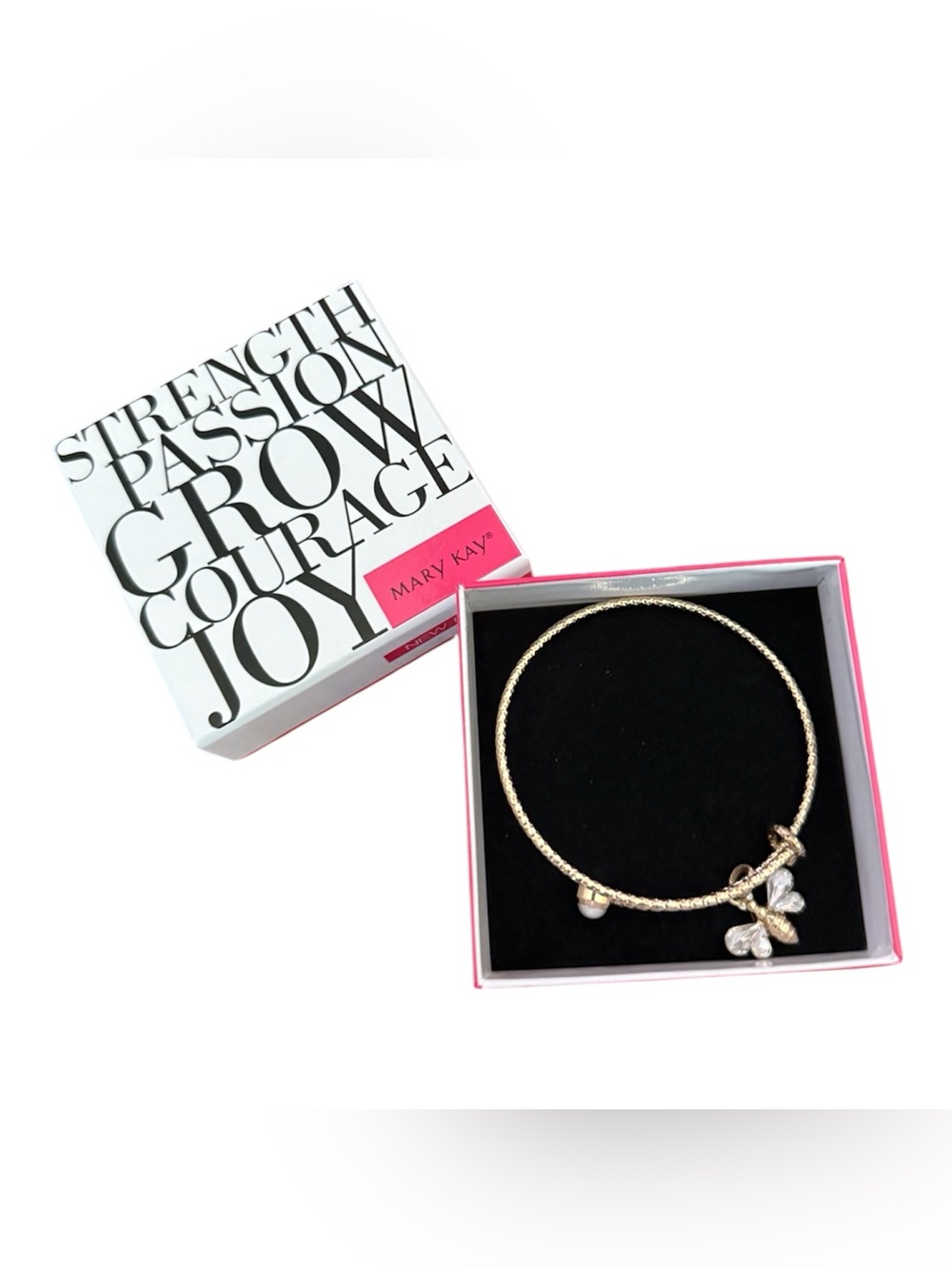 Gold Bee Charm Bracelet with Crystal Wings - Picture 3 of 4
